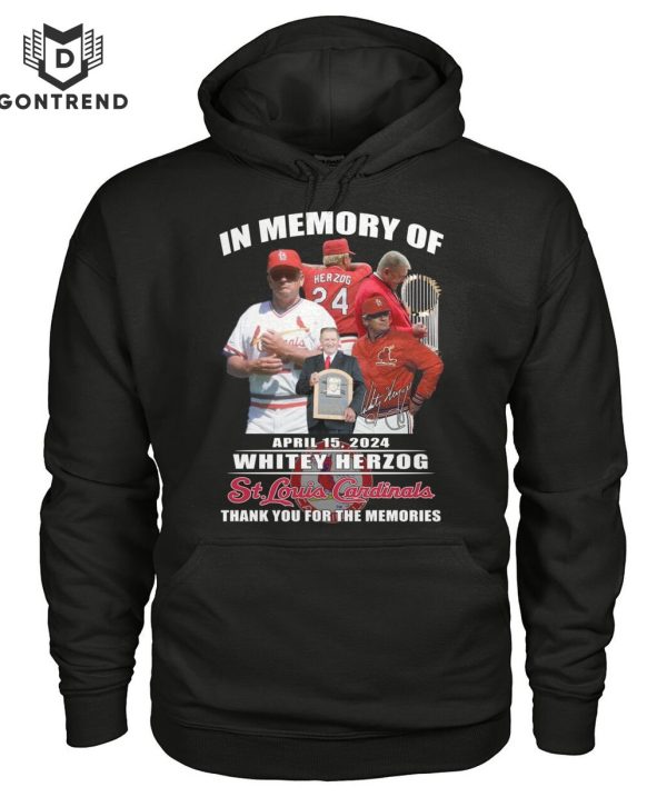 In Memory Of Whitey Herzog St Louis Cardinals Thank You For The Memories Unisex T-Shirt