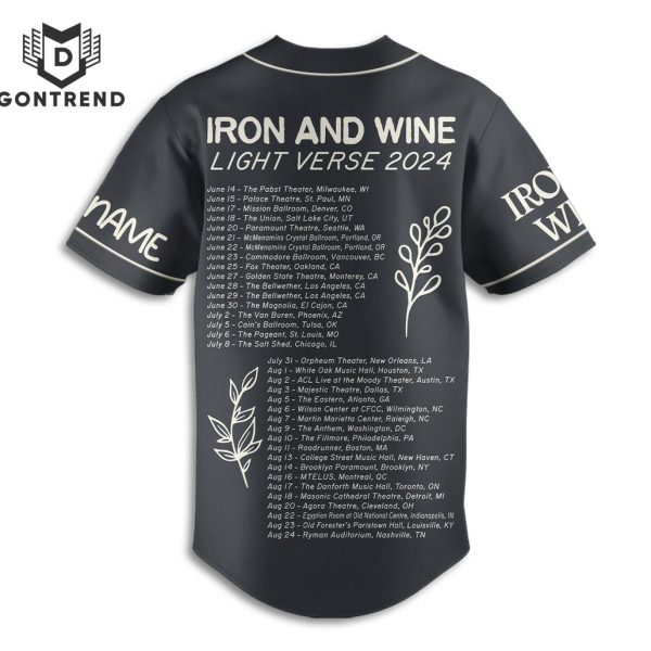 Iron And Wine Light Verse 2024 Signature Baseball Jersey