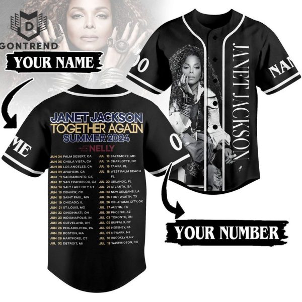 Janet Jackson Together Again Summer 2024 Baseball Jersey