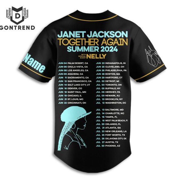 Janet Jackson Together Again Summer 2024 Baseball Jersey