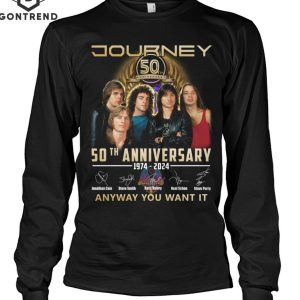 Journey 50th Anniversary 1974-2024 Signature Anyway You Want It Unisex T-Shirt