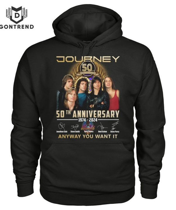 Journey 50th Anniversary 1974-2024 Signature Anyway You Want It Unisex T-Shirt