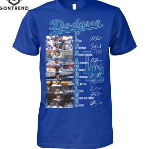 Los Angeles Dodgers 2024 World Series Champions Players Signature 3D T-Shirt