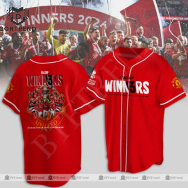 Manchester United FA Cup Winners 2024 13 Times Red Baseball Jersey