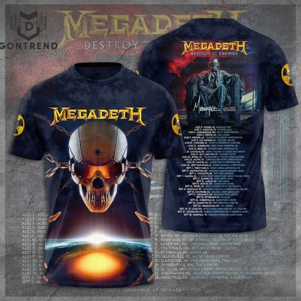 Megadeth Destruction All Enemies Design 3D T-Shirt