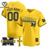 Michigan Wolverines Cactus Jack Drak Blue Baseball Jersey