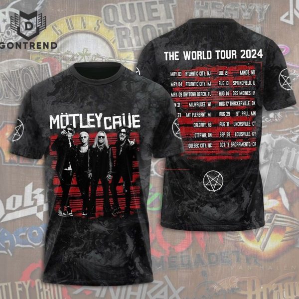 Motley Crue The World Tour 2024 3D T-Shirt