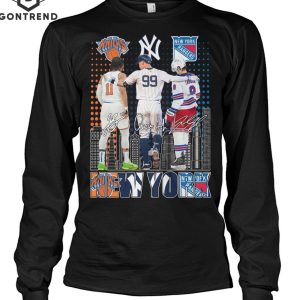 New York Knicks x New York Yankees x New York Rangers Signature Unisex T-Shirt