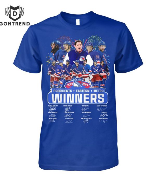 New York Ranger Presidents Eastern Metro Winners Signature Unisex T-Shirt