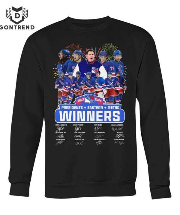 New York Ranger Presidents Eastern Metro Winners Signature Unisex T-Shirt