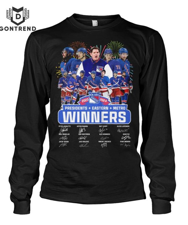 New York Ranger Presidents Eastern Metro Winners Signature Unisex T-Shirt