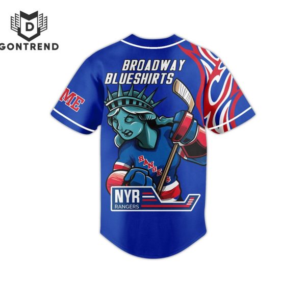 New York Rangers Broadway Blueshirts Baseball Jersey