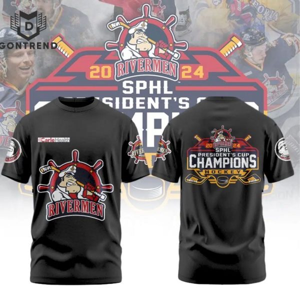 Peoria Rivermen SPHL President Cup Champions Hockey Design 3D T-Shirt