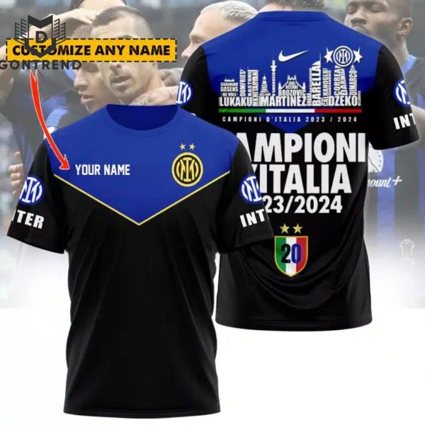 Personalized Inter Milan Champions 2024 3D T-Shirt