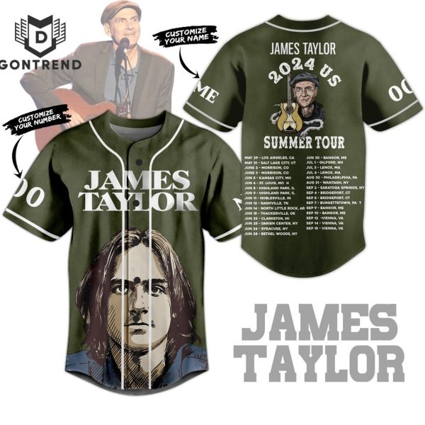 Personalized James Taylor 2024 US Summer Tour Baseball Jersey