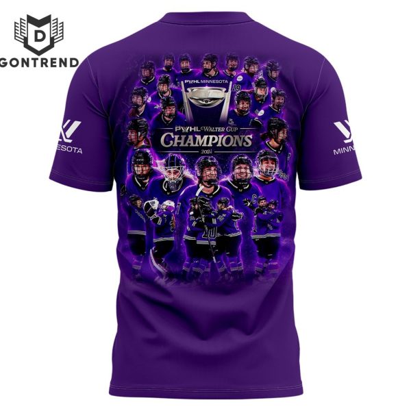 PWHL Minnesota Champions Walter Cup 3D T-Shirt