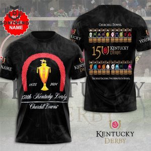 1875-2024 150th Kentucky Derby Churchill Downs Design 3D T-Shirt