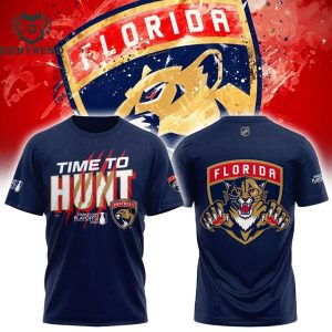 Time To Hunt Playoffs Florida Panthers NHL 2024 Design 3D T-Shirt