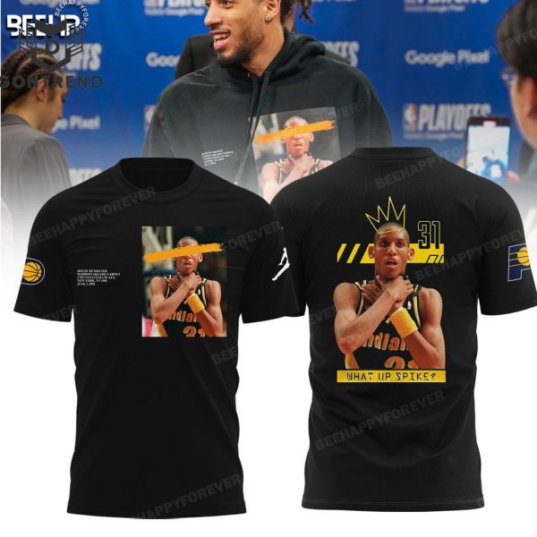 Reggie Miller Indiana Pacers What Up Spike Design 3D T-Shirt