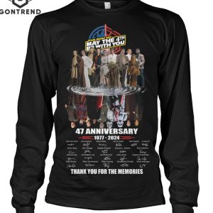 Star Wars Day May Be 4th Be With You 47 Anniversary 1977-2024 Siganature Unisex T-Shirt