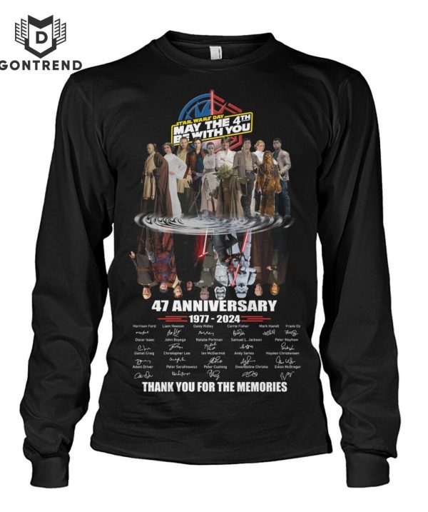 Star Wars Day May Be 4th Be With You 47 Anniversary 1977-2024 Siganature Unisex T-Shirt