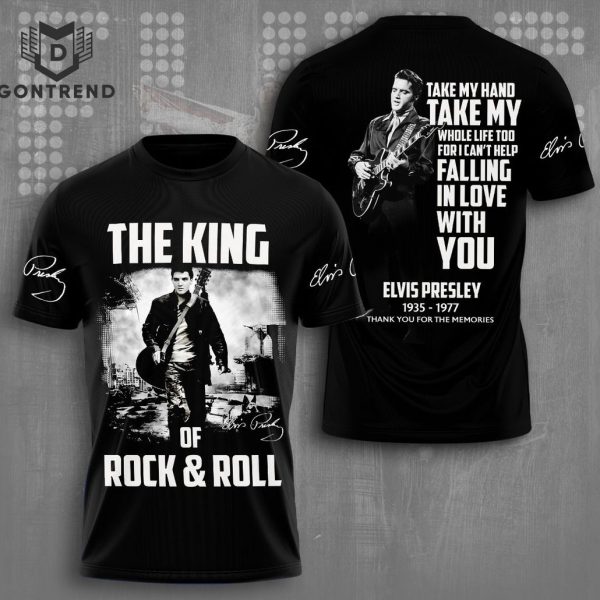 The King Of Rock & Roll Signature Elvis Presley 1935-1977 Thank You For The Memories 3D T-Shirt