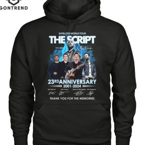 The Script Satellites World Tour 23rd Anniversary 2001-2024 Signature Thank You For The Memories Unisex T-Shirt