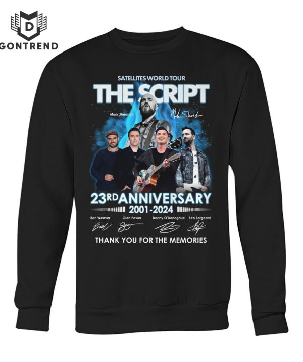 The Script Satellites World Tour 23rd Anniversary 2001-2024 Signature Thank You For The Memories Unisex T-Shirt