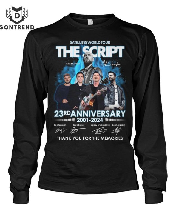 The Script Satellites World Tour 23rd Anniversary 2001-2024 Signature Thank You For The Memories Unisex T-Shirt