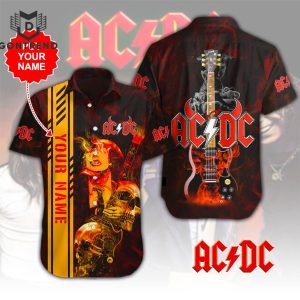 Personalized AC DC Rock N Roll Tropical Hawaiian Shirt