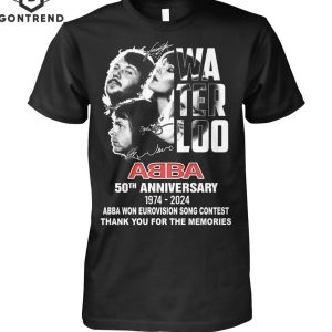 Waterloo ABBA 50th Anniversary 2974-2024 ABBA Won Eurovision Song Contest Thank You For The Memories Unisex T-Shirt