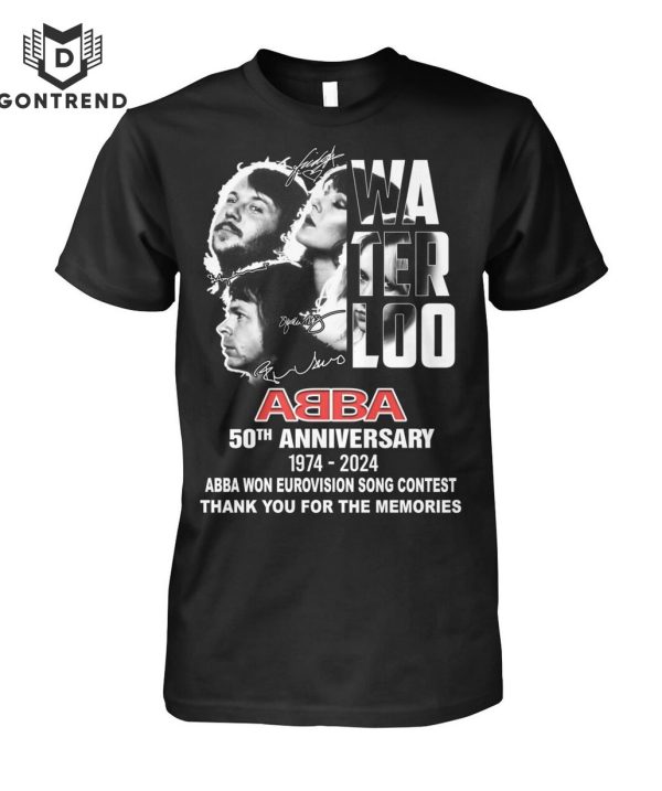 Waterloo ABBA 50th Anniversary 2974-2024 ABBA Won Eurovision Song Contest Thank You For The Memories Unisex T-Shirt