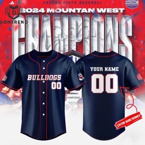 Personalized Fresno State Bulldog Baseball 2024 Mountain West Tournament Champions Baseball Jersey