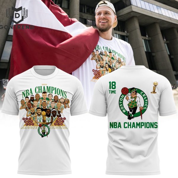 18 Time NBA Champions Boston Celtics 2024 3D T-Shirt