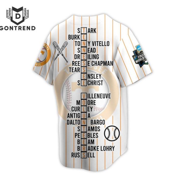 2024 College World Series Champions Tennessee Volunteers Baseball Jersey – White