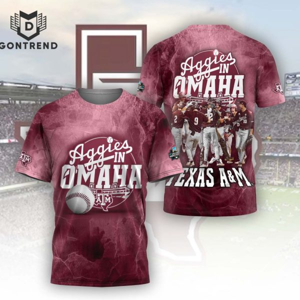 2024 College World Series Texas A&M 3D T-Shirt