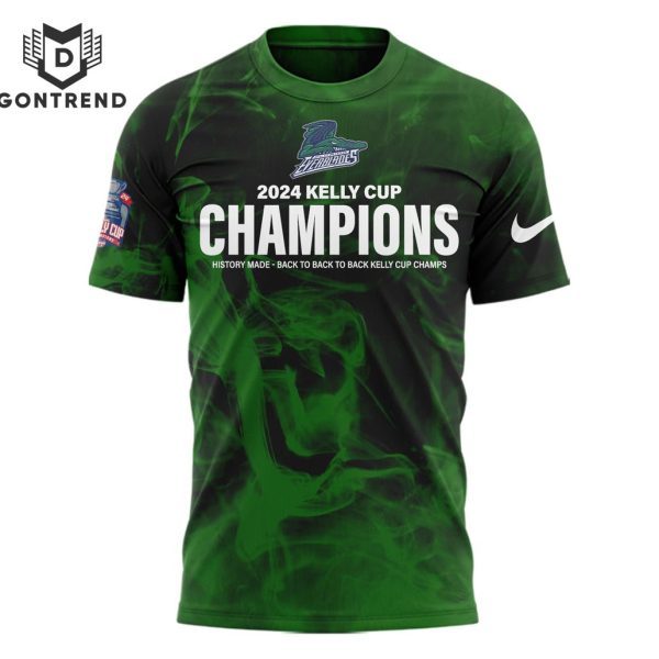 2024 Kelly Cup Champions Back To Back To Back Florida Everblades 3D T-Shirt