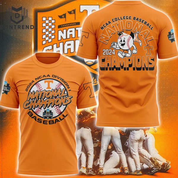 2024 NCAA College Baseball National Champions Tennessee Volunteer 3D T-Shirt – Orange