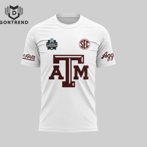 Texas A&M Aggies 2024 Men College World Series NCAA 3D T-Shirt – White