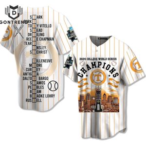 2024 College World Series Champions Tennessee Volunteers Baseball Jersey – White