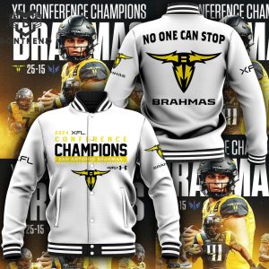 2024 XFL Conference Champions San Antonio Brahmas No One Can Stop Brahmas Baseball Jacket