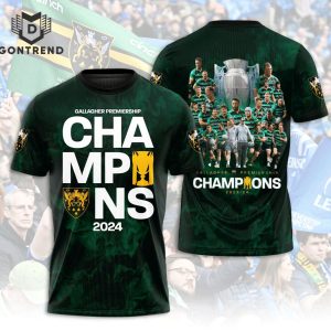 Gallagher Premiership Champions 2024 Northampton Saints 3D T-Shirt