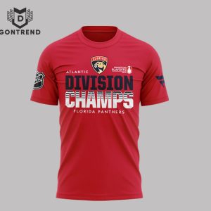 NHL Florida Panthers Playoffs 2024 Atlantic Division Champs Design 3D T-Shirt