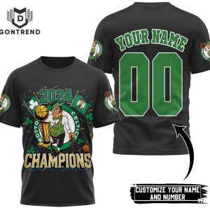 Personalized 2024 Champions Boston Celtics 3D T-Shirt – Black