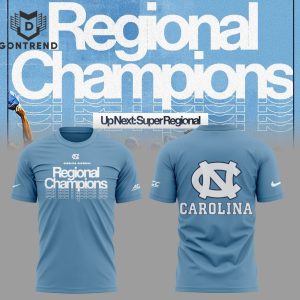 North Carolina Tar Heels Baseball Regional 2024 Champions 3D T-Shirt – Blue