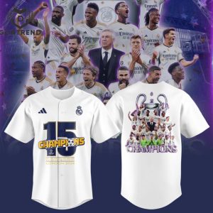 Real Madrid ? Ucl Champions 15 London 24 Design Baseball Jersey