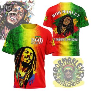 Bob Marley A Tribute To Freedom Design 3D T-Shirt