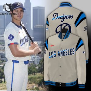 Los Angeles Dodgers 8-Time World Series Champions Logo Blue Baseball Jacket