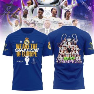 Real Madrid  2024 We Are The Champions Of Europe 3D T-Shirt