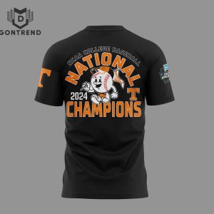 NCAA College Baseball National 2024 Champions Tennessee Volunteers 3D T-Shirt – Black